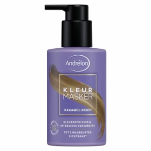 Andrelon Haarmasker Kleurmasker Karamel Bruin met Pomp 200 ml