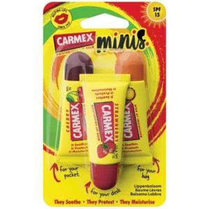 Carmex Lip Balm Mini's Assorted SPF15 Tube 3-Pack